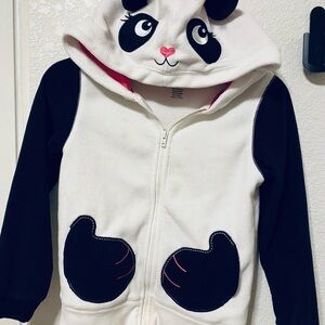 okie dokie Kids Fleece-Lined Hoodie in Hot Pink & White